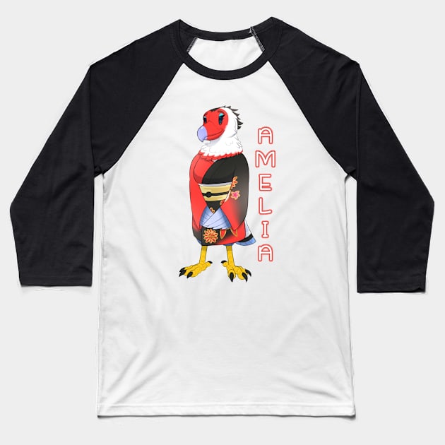 Amelia Baseball T-Shirt by pigdragon